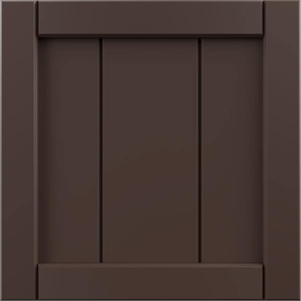 Ekena Millwork 12"W x 12"H True Fit PVC Framed Board-n-Batten Shutters Sample, Raisin Brown SAMPLE-TFPBFTB - main